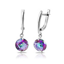 Серьги,Серебро,с вставкой Циркон Сиреневая цвета,с замком Английский,РОССИЯ