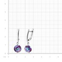 Серьги,Серебро,с вставкой Циркон Сиреневая цвета,с замком Английский,РОССИЯ