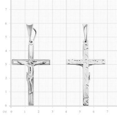 Длинный серебряный православный крест 