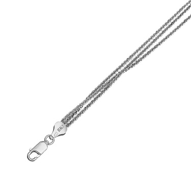 Серебряный женский браслет из трех цепочек, 5 мм, родирование