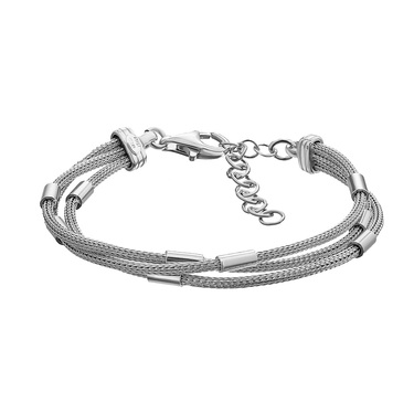 Серебряный женский браслет, плетение Шнурок, ширина 8,1 мм, родирование