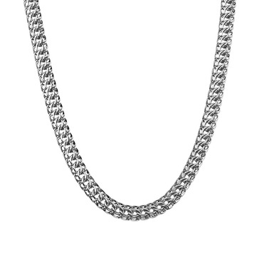 Серебряная цепочка, плетение Питон, родий, ширина 6,5 мм