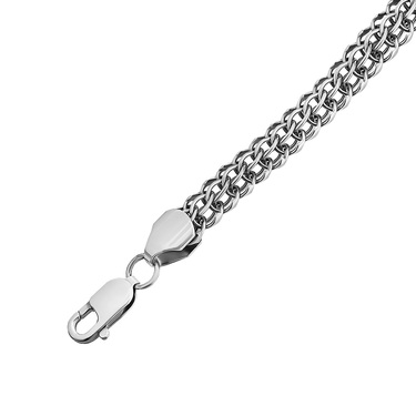 Серебряный мужской браслет, плетение Питон, ширина 0,8 см, чернение