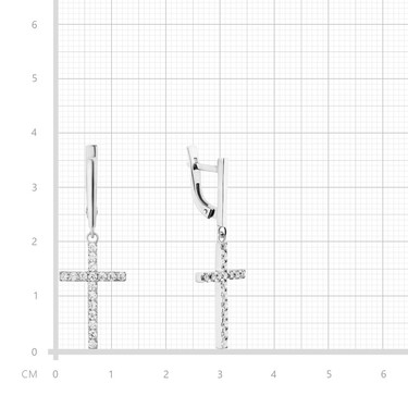 Серебряные серьги дорожки с подвеской 