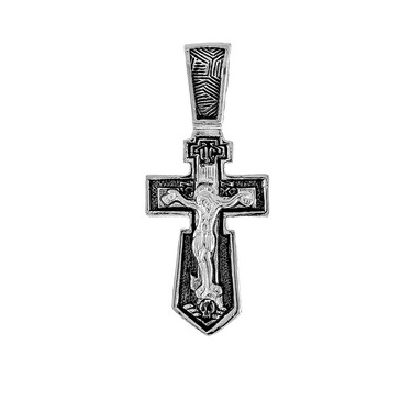 Серебряный православный крестик с чернением