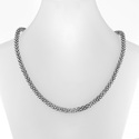 Серебряная женская цепочка, плетение Попкорн, ширина 6,8 мм, родирование Цепочка на шею,Серебро,с замком Карабинный,ИТАЛИЯ