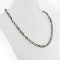 Серебряная женская цепочка, плетение Попкорн, ширина 6,8 мм, родирование Цепочка на шею,Серебро,с замком Карабинный,ИТАЛИЯ