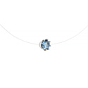 Колье,Серебро,с вставкой Фианит Голубая цвета,с замком Карабинный,РОССИЯ