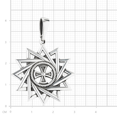 Серебряная двусторонняя подвеска 