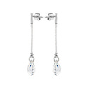 Серьги,Серебро,с вставкой Кристалл Сваровски Белая цвета,с замком Пусет,ИТАЛИЯ