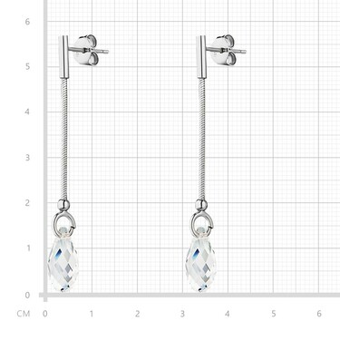 Серебряные серьги с прозрачными кристаллами Сваровски 