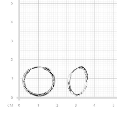 Серебряные классические серьги Кольца / Конго / Круглые с алмазной гранью, диаметр 1,5 см, родий