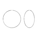 Серебряные классические гладкие серьги Кольца / Конго / Круглые, покрытие родий, диаметр 9,5 см Серьги,Серебро,с вставкой Без вставок,с замком Кольцо,Конго,РОССИЯ