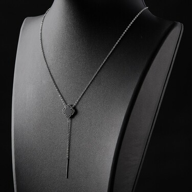 Серебряное утонченное женское колье 