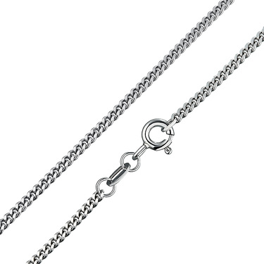 Серебряная цепочка, плетение Панцирное, ширина 1,7 мм, родий