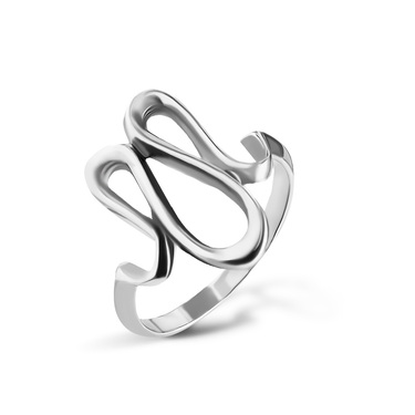 Серебряное женское геометричное кольцо 
