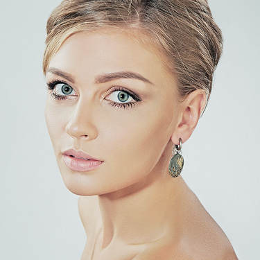 Серебряные серьги кольца с подвеской 