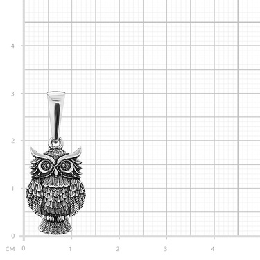 Серебряная подвеска Сова малая, чернение