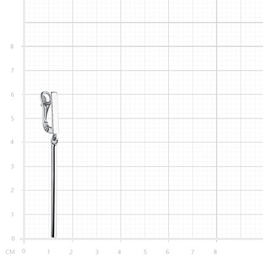 Серебряные длинные серьги с подвеской Геометрия / Палочки с круглым сечением, покрытие родий