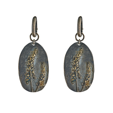 Серебряные серьги кольца с подвеской 