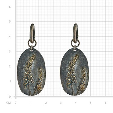 Серебряные серьги кольца с подвеской 