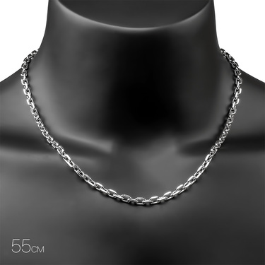 Серебряная цепочка, плетение Якорное с огранкой 5 мм