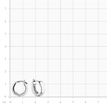 Серебряные серьги Кольца / Конго / Круглые / Хаггисы, покрытие родий, диаметр 1,2 см