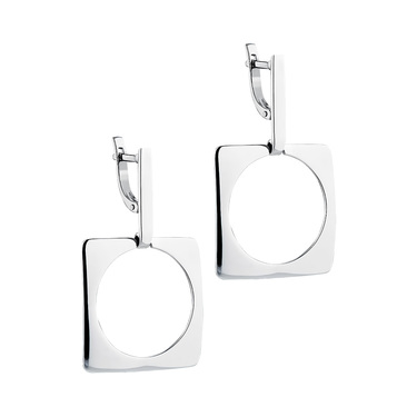 Серебряные геометричные серьги 