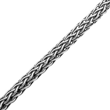 Серебряный мужской браслет, плетение Скорпион, чернение, ширина 6,3 мм