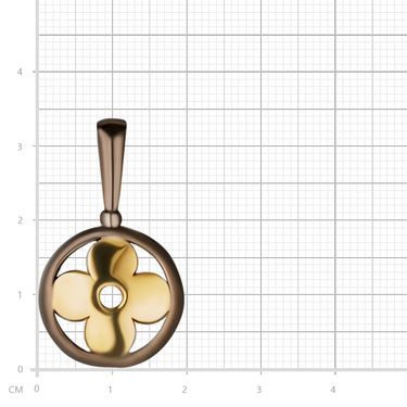 Серебряная подвеска Клевер / Четырехлистник, черный родий, позолота