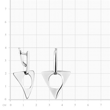 Серебряные геометричные серьги 