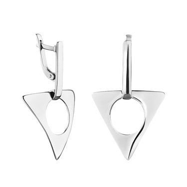 Серебряные геометричные серьги 