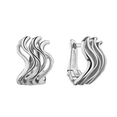 Изящные серебряные серьги, покрытие родий