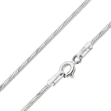 Серебряная цепочка, плетение снейк квадратный с лазерной насечкой, покрытие родий, ширина 0,9 мм