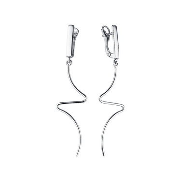 Серебряные геометричные серьги 