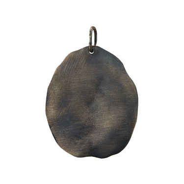 Серебряная подвеска с оттиском растений, чернение с позолотой