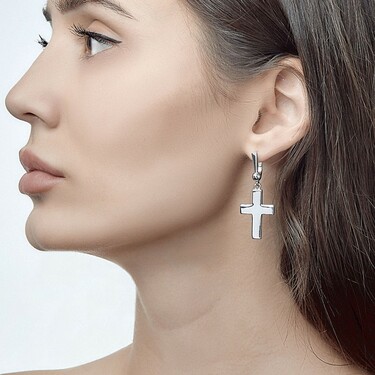 Серебряные серьги с подвесками 