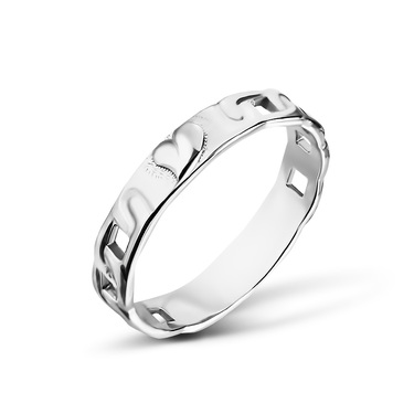 Серебряное женское кольцо с сердцем, родий