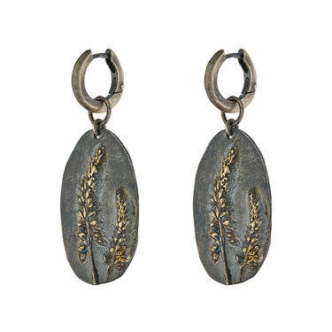 Серебряные серьги кольца с подвеской 