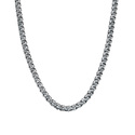 Серебряная цепь, плетение Плоский Бисмарк, ширина 4,5 мм, чернение Цепочка на шею,Серебро,с замком Коробочка,РОССИЯ