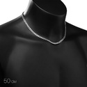 Серебряная цепь, плетение Плоский Бисмарк, ширина 5,3 мм, чернение Цепочка на шею,Серебро,с замком Коробочка,РОССИЯ