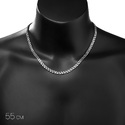 Серебряная цепь, плетение Плоский Бисмарк, ширина 5,3 мм, чернение Цепочка на шею,Серебро,с замком Коробочка,РОССИЯ