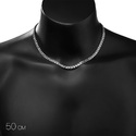 Серебряная цепь, плетение Плоский Бисмарк, ширина 5,3 мм, чернение Цепочка на шею,Серебро,с замком Коробочка,РОССИЯ