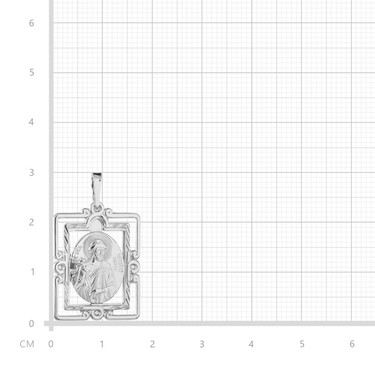 Серебряная подвеска иконка св. Князь Михаил