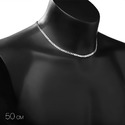 Серебряная цепь, плетение Плоский Бисмарк, ширина 4,5 мм, в родии Цепочка на шею,Серебро,с замком Коробочка,РОССИЯ