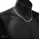 Серебряная цепь, плетение Плоский Бисмарк, ширина 4,5 мм, в родии Цепочка на шею,Серебро,с замком Коробочка,РОССИЯ