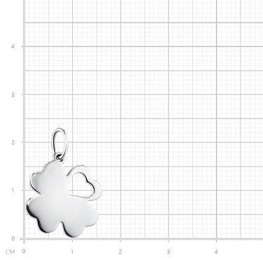 Серебряная подвеска Клевер / Четырехлистник с сердцем, родий