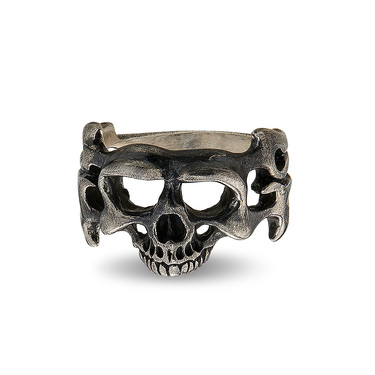 Серебряное байкерское кольцо 