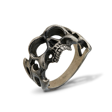 Серебряное байкерское кольцо 
