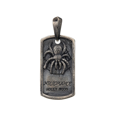 Серебряная подвеска-жетон с пауком, оксидирование
